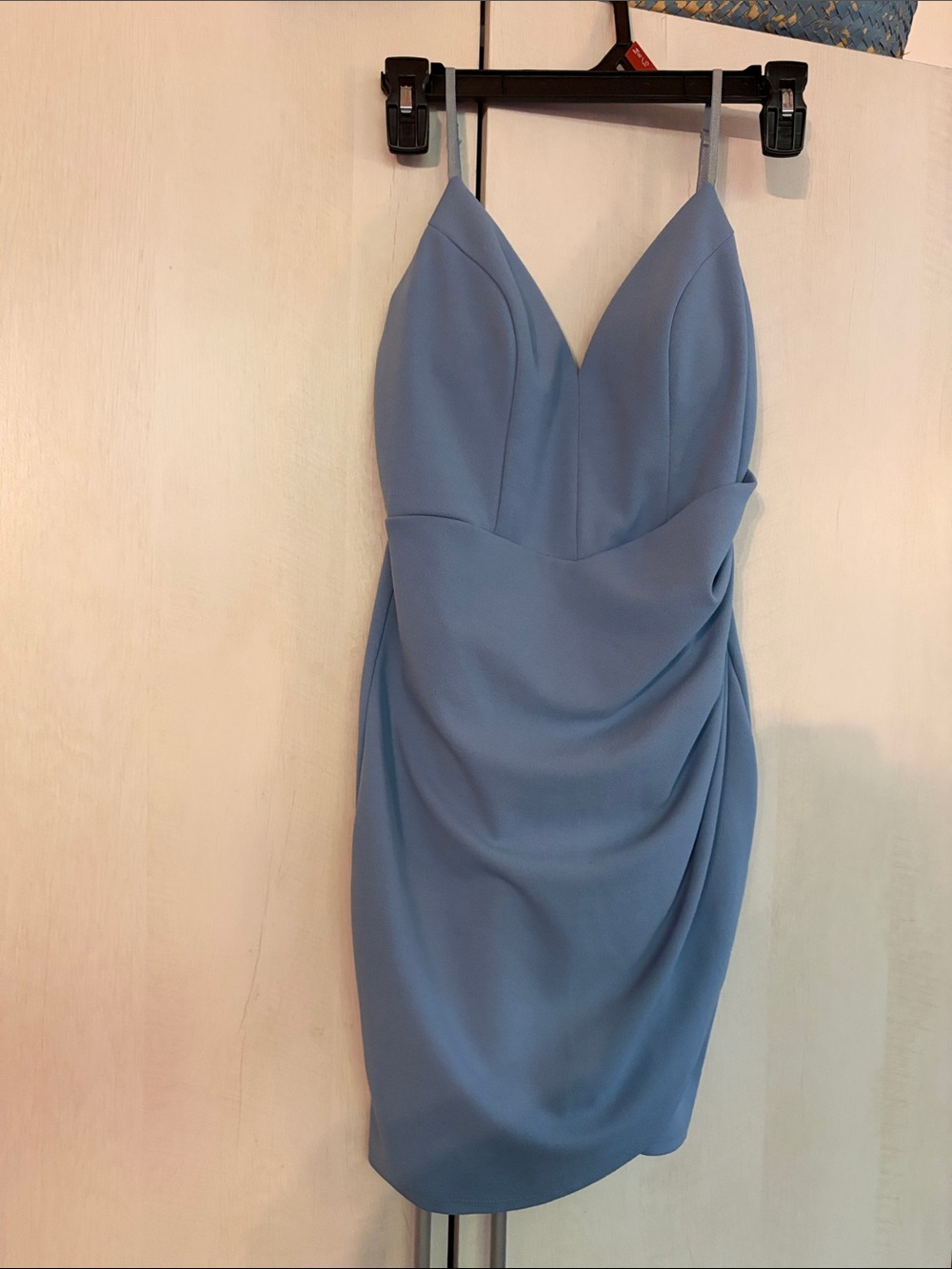 Emerald Sundae Light Blue Spaghetti Strap V-Neck Mini Dress